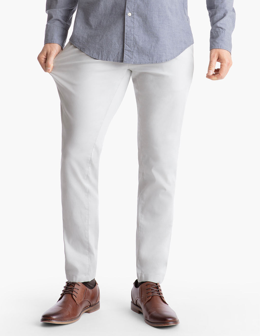White Slim Fit Cotton Pants for Men by GentWith | Worldwide Shipping